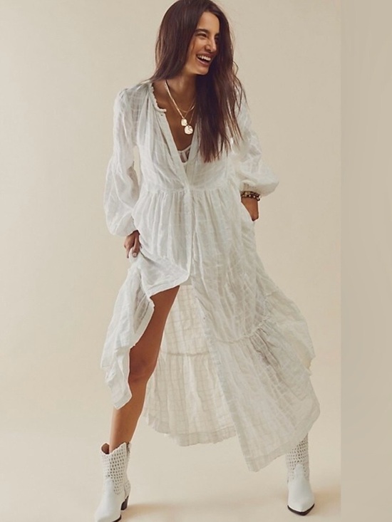 Free People Dresses & Skirts - FREE PEOPLE Edie Maxi Dress White NWT Size Large